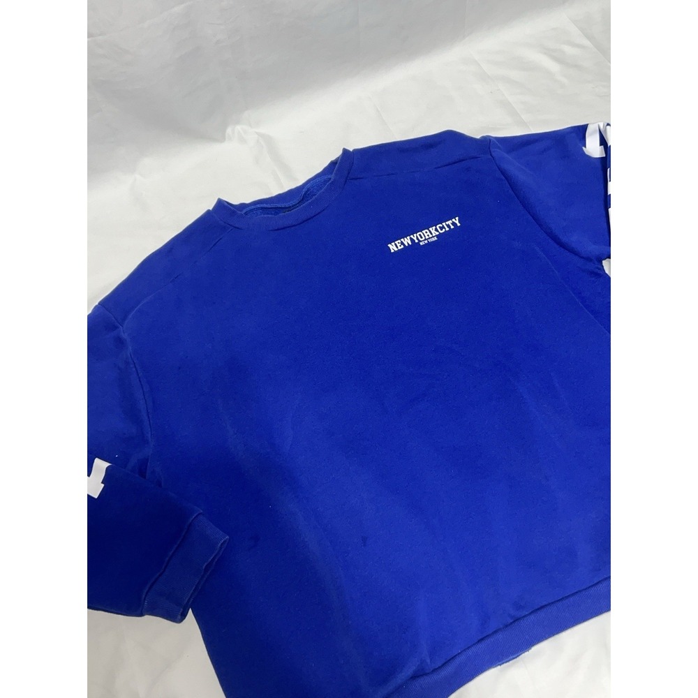 Fashion Nova New York Sweatshirt Women 3X Blue Longsleeve Crewneck Pullover Read